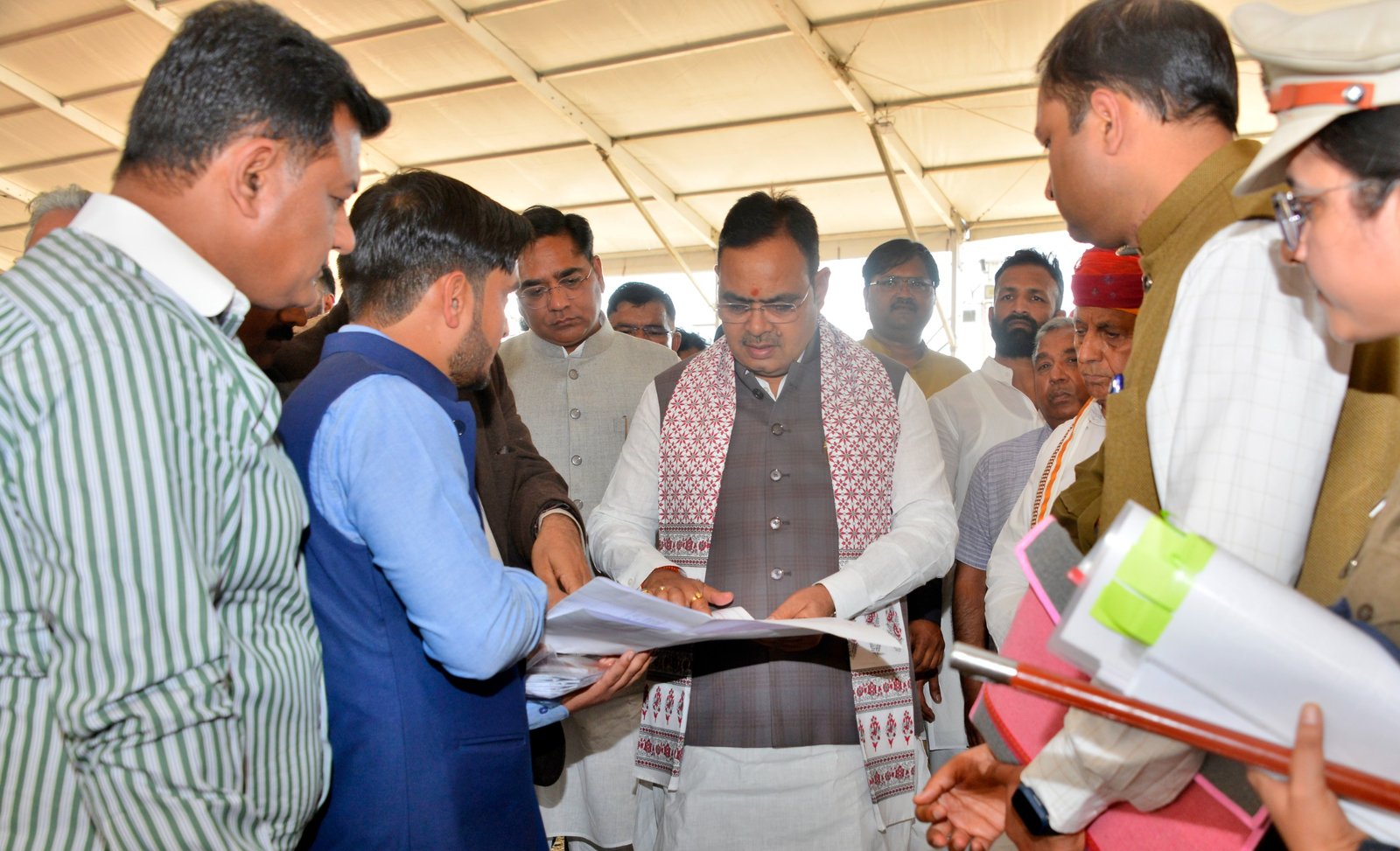 अजमेर में पीएम मोदी की यात्रा से पहले cm  भजनलाल ने लिया तैयारियों का जायजा